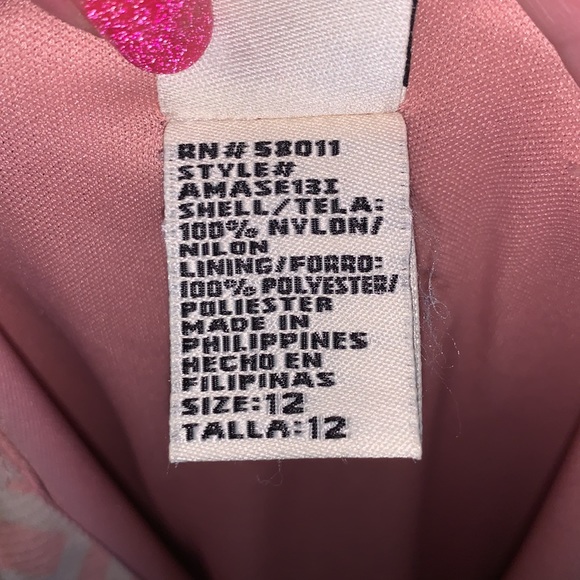 Sangria pink beige nylon midi summer dress - Picture 8 of 8